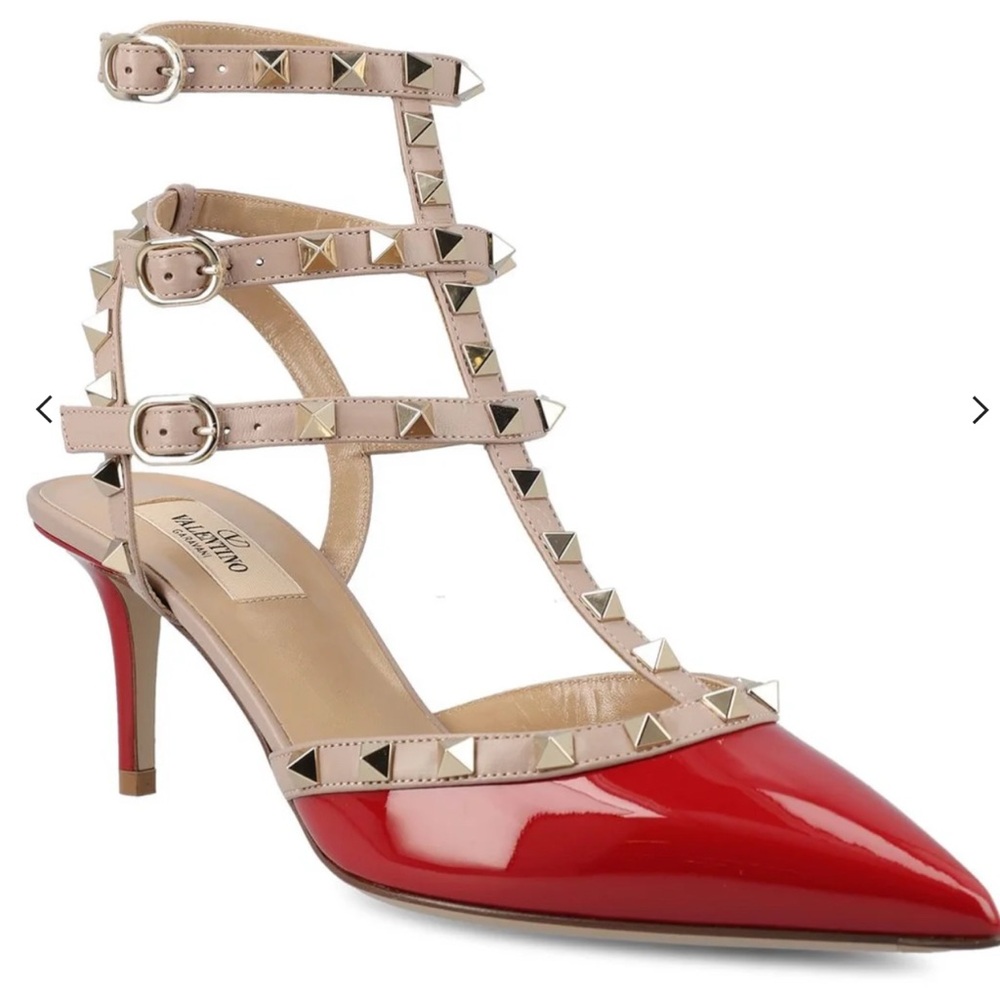 VALENTINO GARAVANI Rockstud Pointed Toe Caged Pumps EUR 41 US 10
